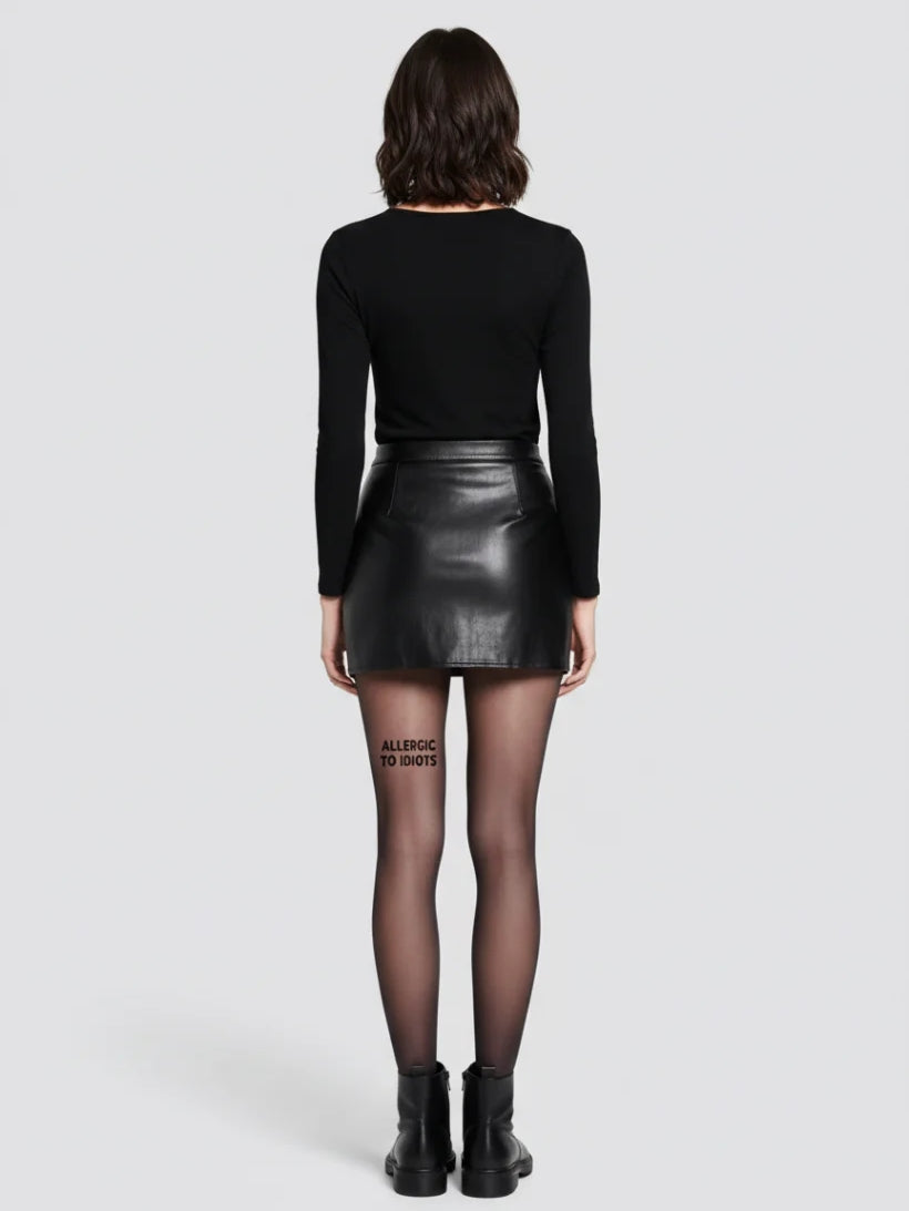 Black Pantyhose Translucent Legging Foot