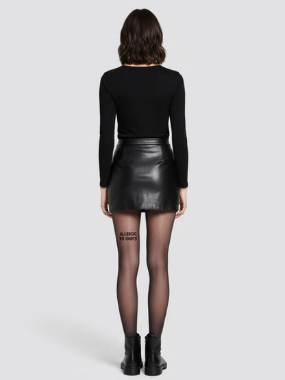 Black Pantyhose Translucent Legging Foot