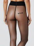 Black Pantyhose Translucent Legging Foot