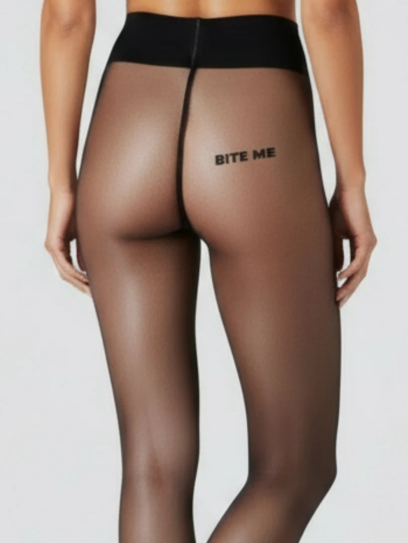 Black Pantyhose Translucent Legging Foot