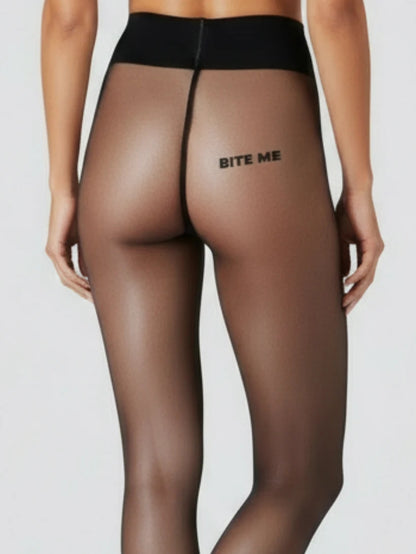 Black Pantyhose Translucent Legging Foot