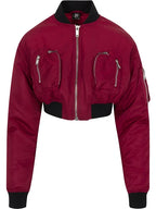 Merlot Commander Croopped Bomber Jackets