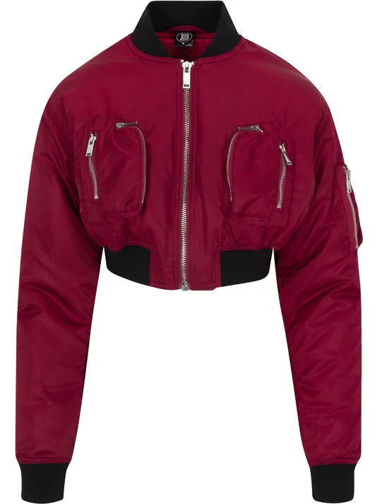 Merlot Commander Croopped Bomber Jackets
