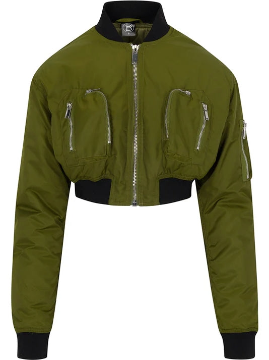 Merlot Commander Croopped Bomber Jackets