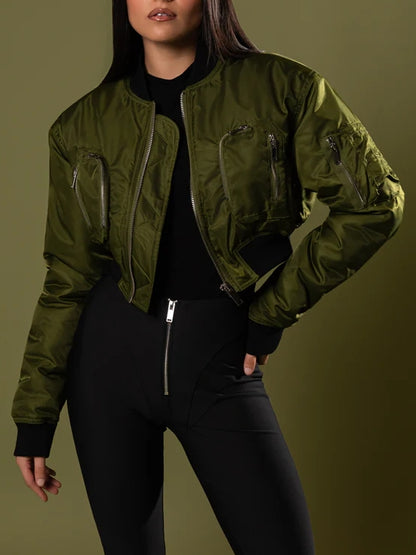 Merlot Commander Croopped Bomber Jackets