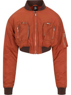 Merlot Commander Croopped Bomber Jackets