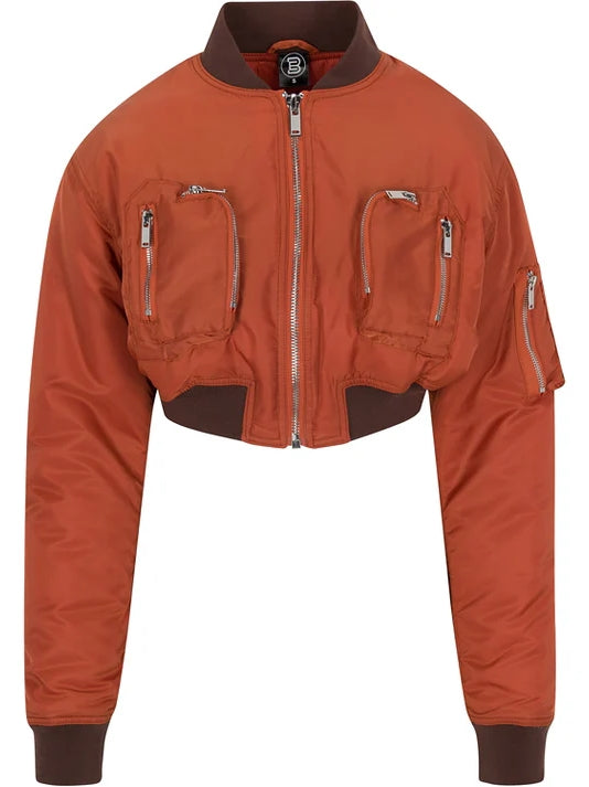 Merlot Commander Croopped Bomber Jackets