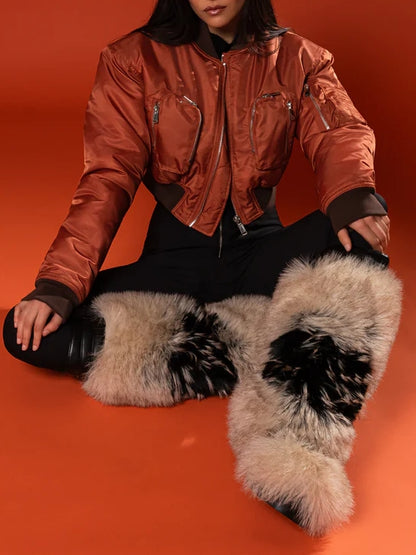 Merlot Commander Croopped Bomber Jackets