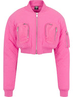 Merlot Commander Croopped Bomber Jackets