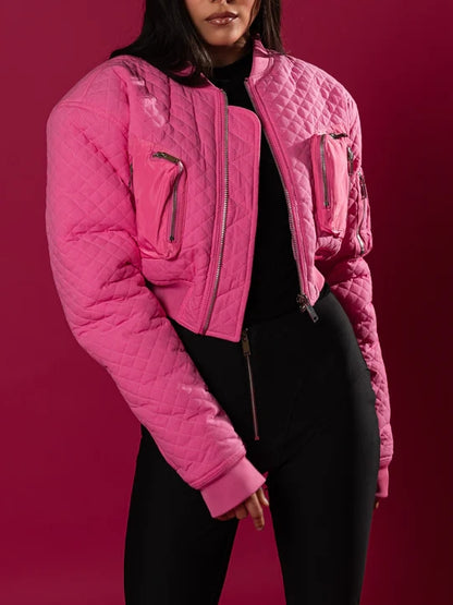 Merlot Commander Croopped Bomber Jackets