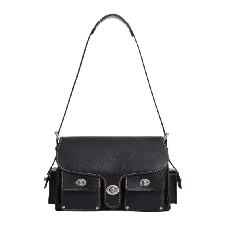 Turnlock Soft Leather Bag