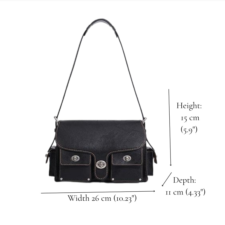Turnlock Soft Leather Bag