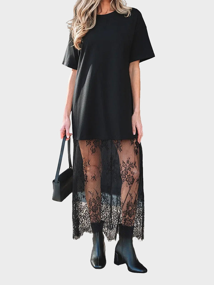 Black Oversized T-Shirt Maxi Dress