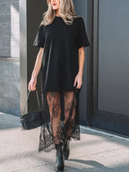 Black Oversized T-Shirt Maxi Dress