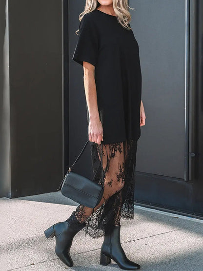 Black Oversized T-Shirt Maxi Dress