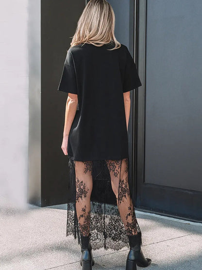 Black Oversized T-Shirt Maxi Dress