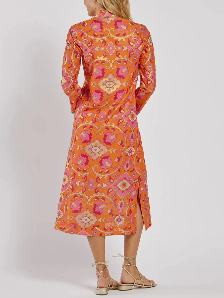 The Hot Orange Midi Dress
