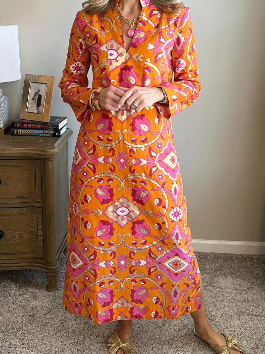 The Hot Orange Midi Dress
