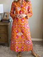 The Hot Orange Midi Dress