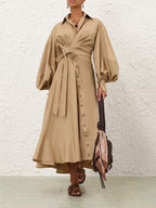 Poplin Midi Dress