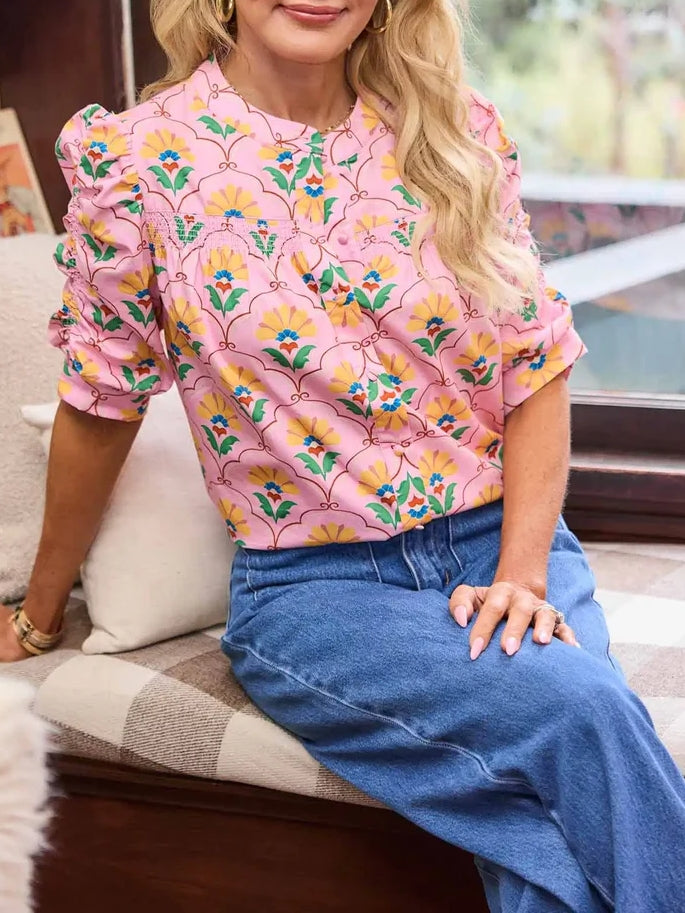 Pink Multi Floral Top