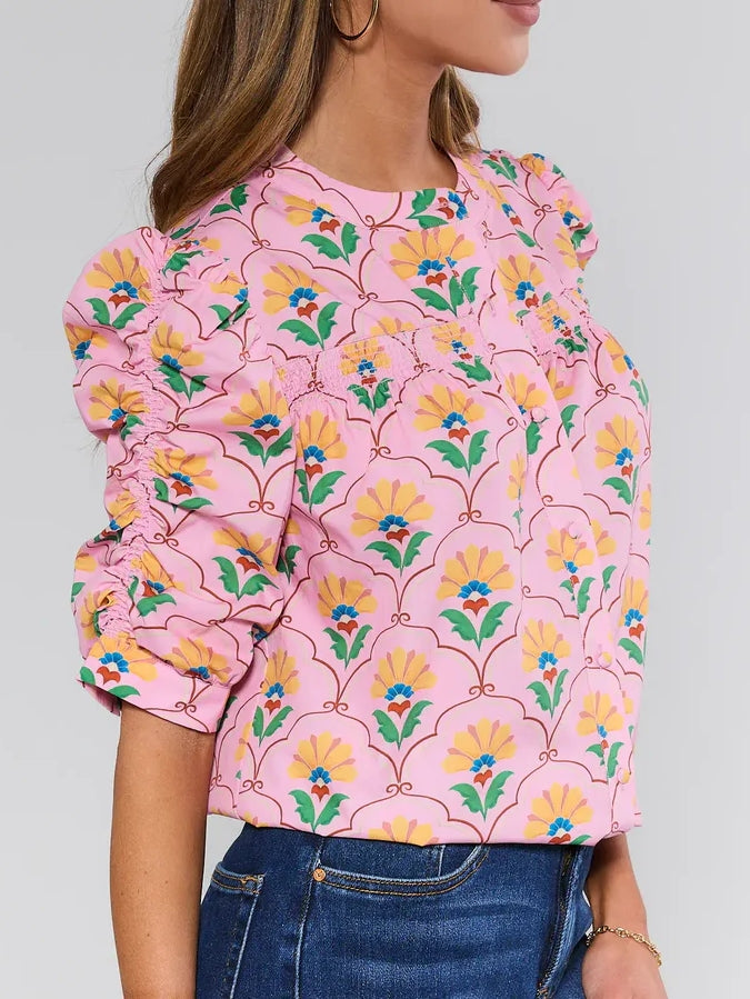 Pink Multi Floral Top
