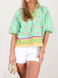Green Apple Short Sleeve Blouse