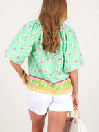 Green Apple Short Sleeve Blouse