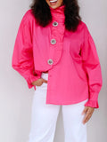 Hot Pink Long Sleeve Blouse