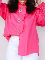 Hot Pink Long Sleeve Blouse