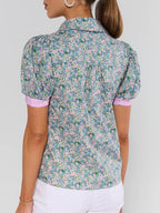 Multi Floral Button Up Top