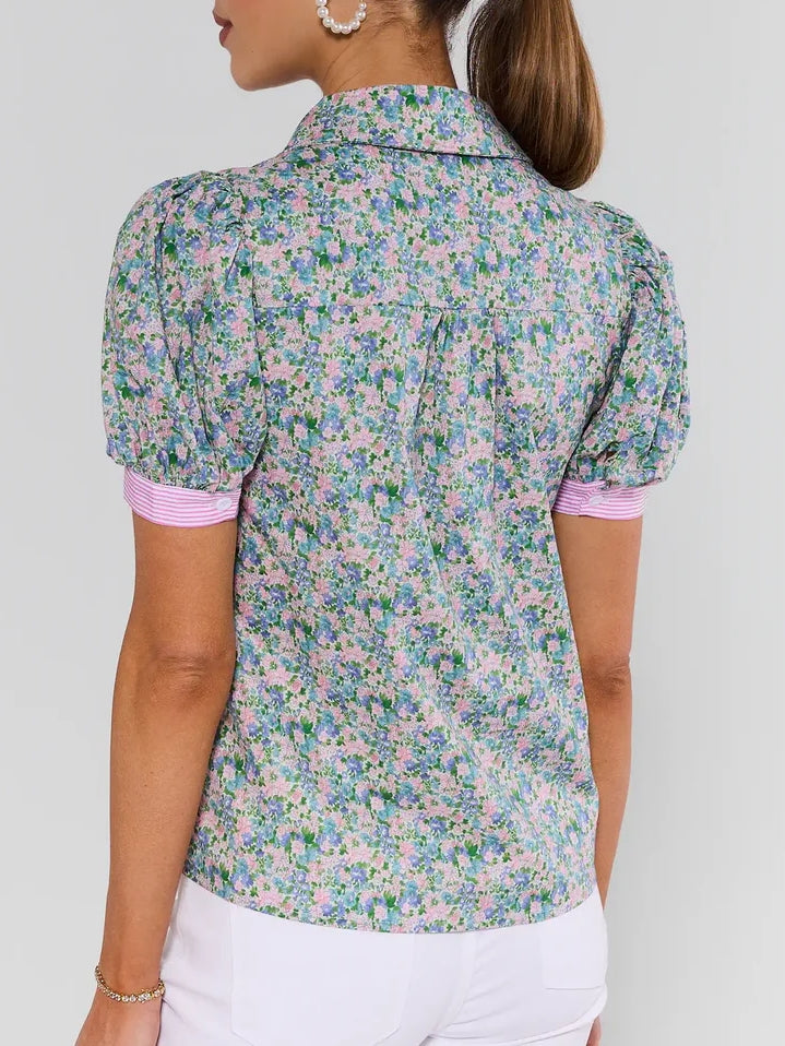 Multi Floral Button Up Top