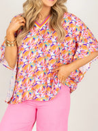 Perfect Your Coral Mix Short Sleeve Top