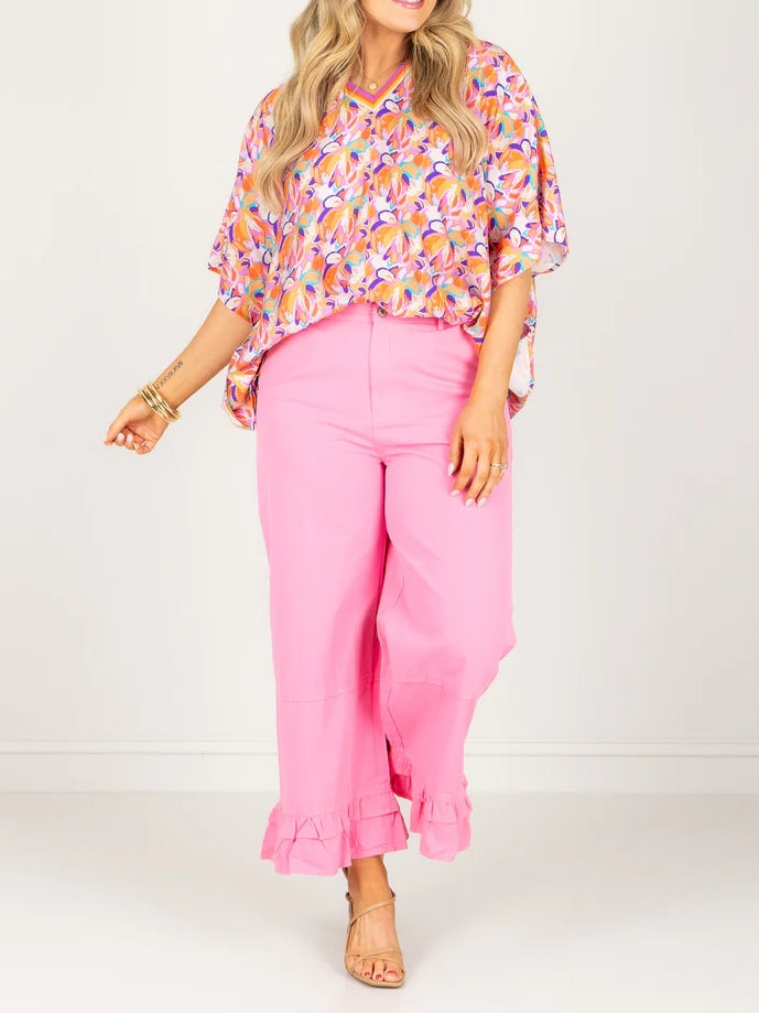 Perfect Your Coral Mix Short Sleeve Top