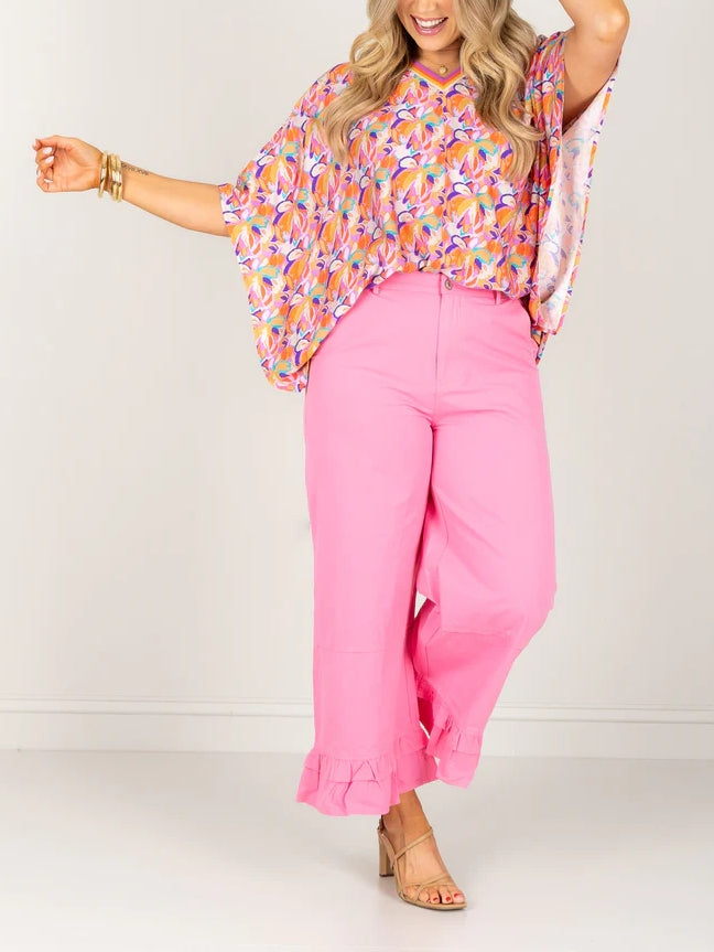 Perfect Your Coral Mix Short Sleeve Top
