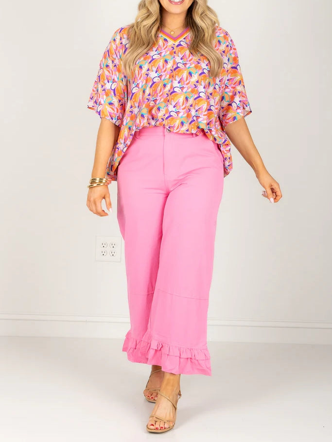 Perfect Your Coral Mix Short Sleeve Top