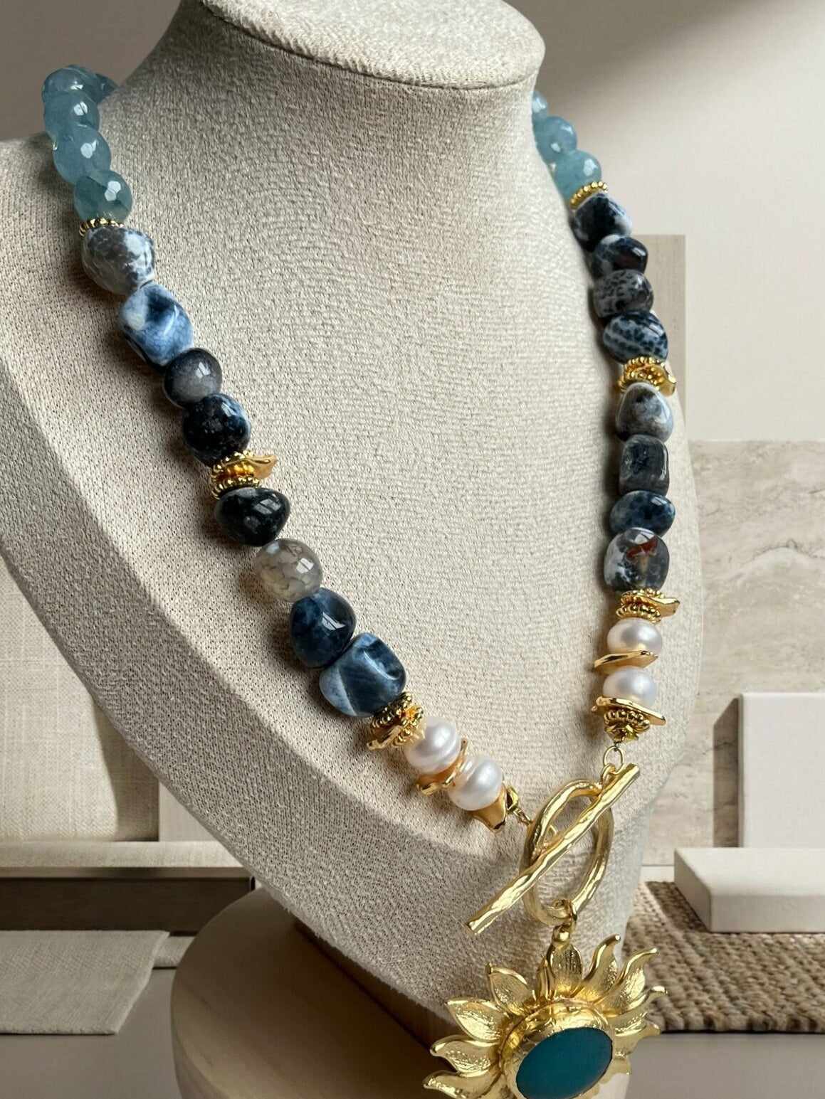 Moon Natural Stone Necklace