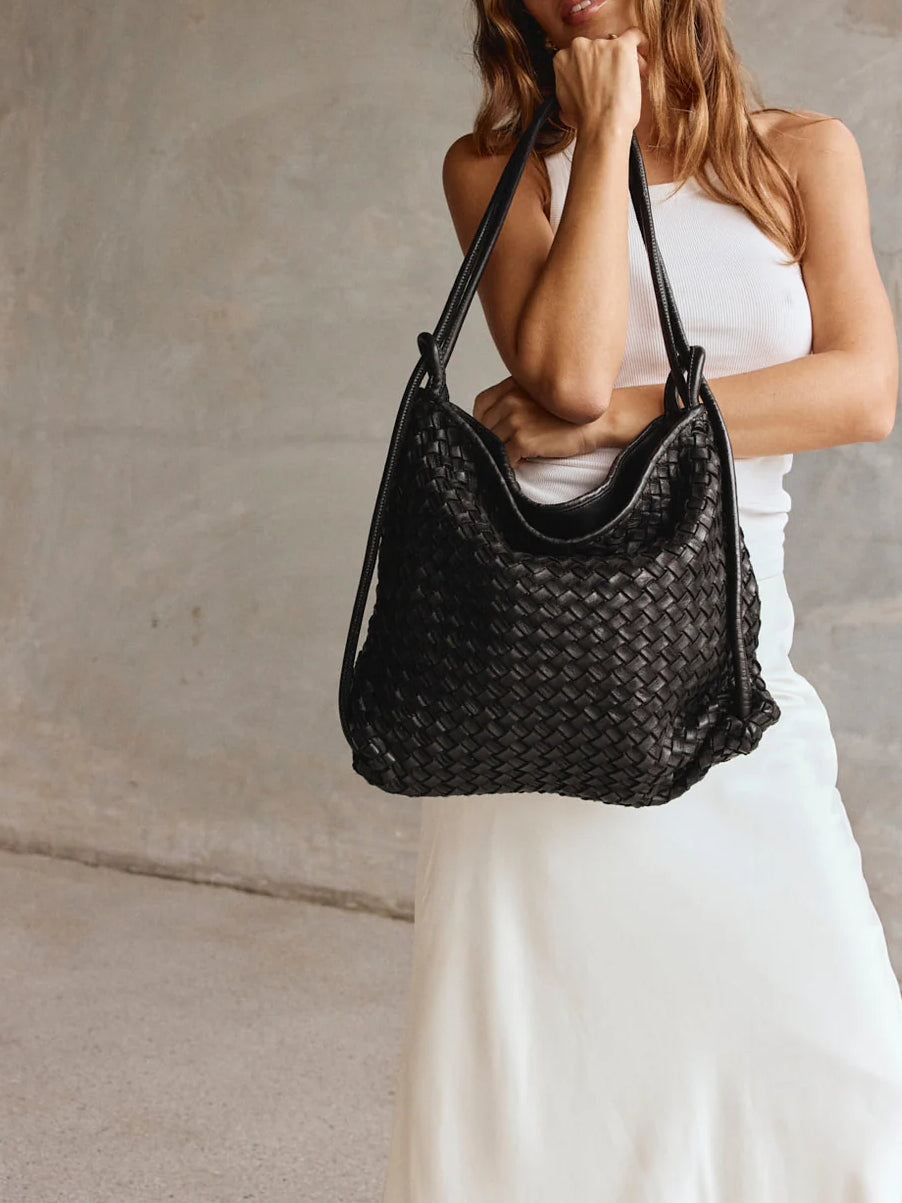 Black 2-in-1 Convertible Backpack Tote