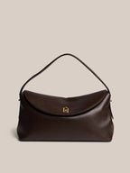 Large Dark Chocolate Leather Top Handle Crossbody