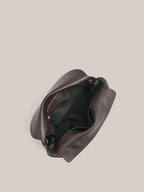 Large Dark Chocolate Leather Top Handle Crossbody