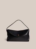 Large Dark Chocolate Leather Top Handle Crossbody