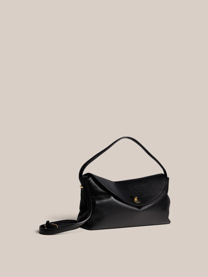 Large Dark Chocolate Leather Top Handle Crossbody
