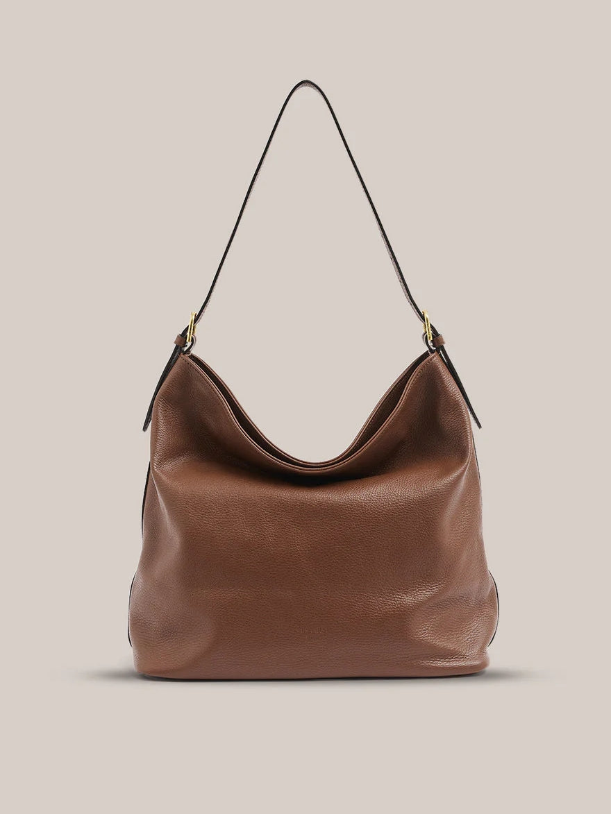 Dark Chocolate Leather Hobo Bag