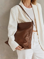 Dark Chocolate Leather Hobo Bag