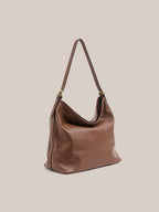 Dark Chocolate Leather Hobo Bag