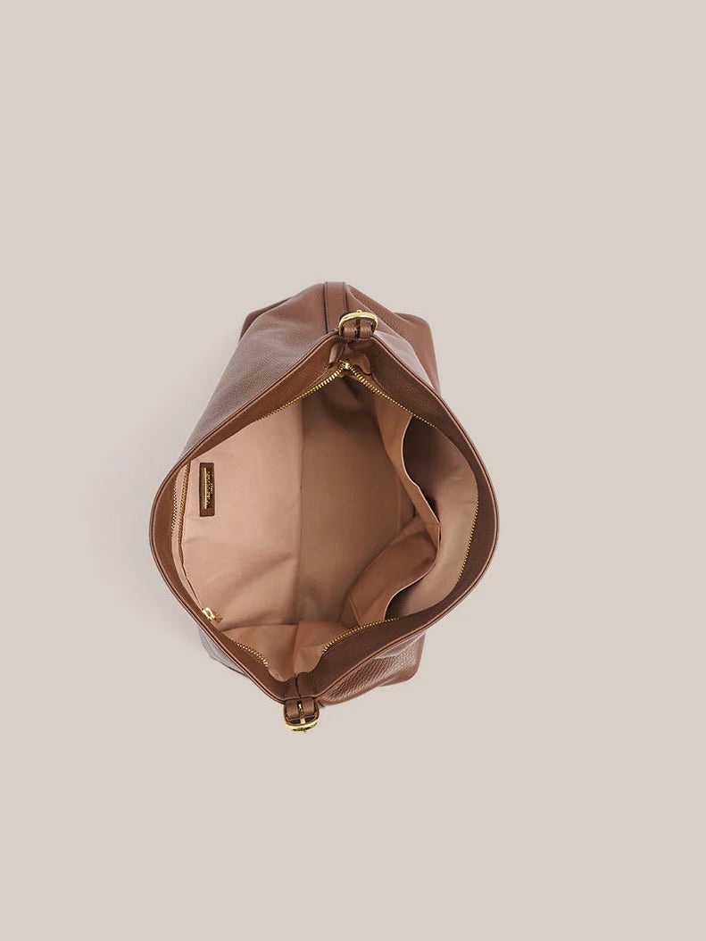 Dark Chocolate Leather Hobo Bag