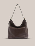 Dark Chocolate Leather Hobo Bag