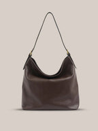 Dark Chocolate Leather Hobo Bag