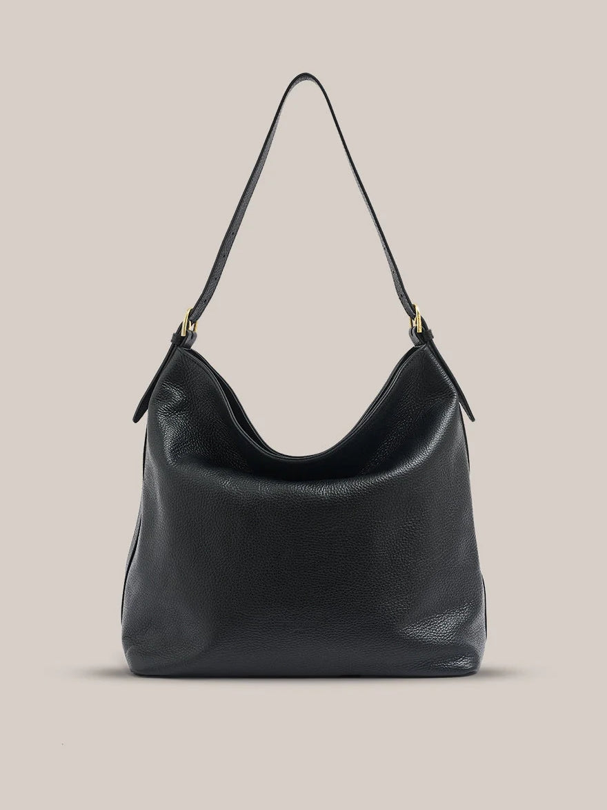 Dark Chocolate Leather Hobo Bag