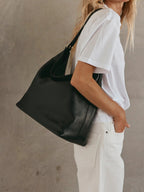 Dark Chocolate Leather Hobo Bag